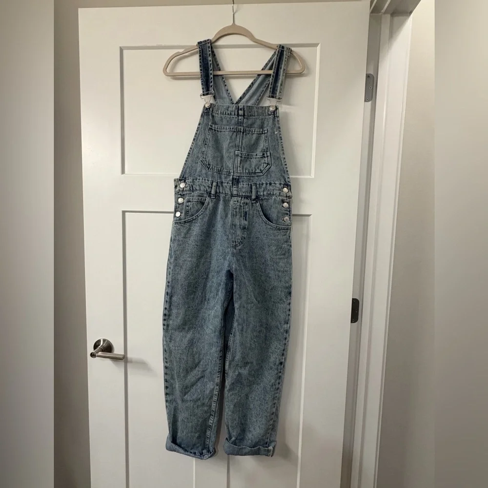 New We The Free Ziggy Denim Overalls in color Blue Moon